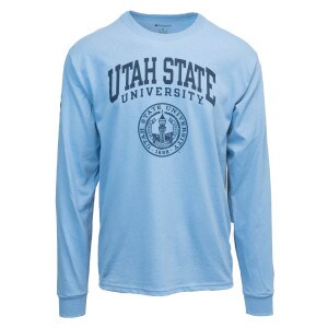 Utah State University USU Aggies Presidential Seal Long-Sleeve T-Shirt Blue